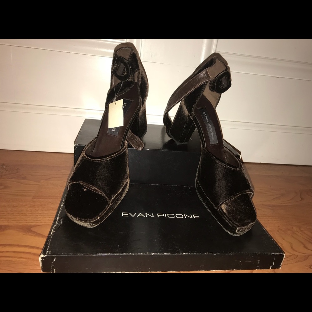 Velvet Ankle Strap Heels